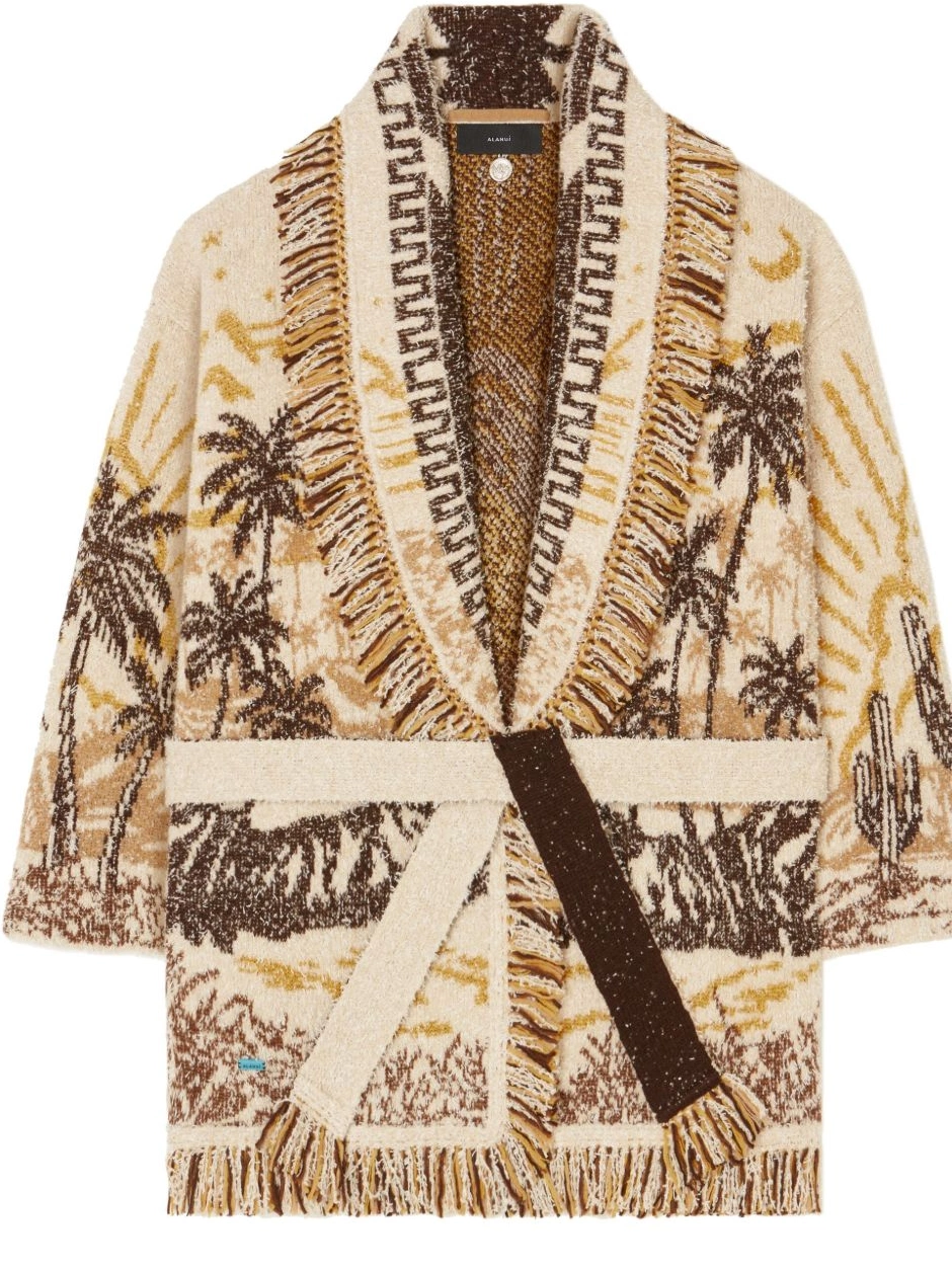 Affordable cardigan Women patterned-jacquard fringed-edge Alanui 0402